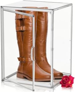 EZJOB XX-Large Boot Boxes for Tall Boots, 29 x 25 x 39 CM Acrylic Display Case Shoe Box, Sneaker Storage Clear Display Case for Collectibles Stackable Big Handbag Organizer with Magnetic Lids