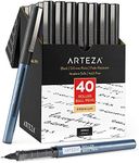 ARTEZA Rollerball Pens Fine Point, Set of 40 Black Liquid Ink, Extra Fine 0.5 mm Needle Tip Pen, Make Precise Lines