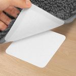 Newthinking Rug Grippers for Laminate Floor, 4x4 Inch Double Sided Anti Curl Rug Corners Grippers Carpet Stickers Tape for Wood Floor, 4 PACK