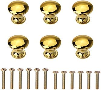 NC Lot de 6 petits boutons de placard ronds en forme de champignon avec vis pour placard, tiroir, portes de meubles, trou unique, alliage de zinc