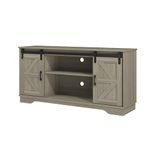 Panana Coffee Bar Storage Cabinet with Barn 2 Sliding Doors Buffet Farmhouse Cabinet Living Room TV Stand (Natural)