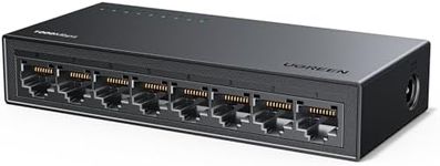 UGREEN Ethernet Switch, 8 Port Gigabit Ethernet Splitter, Plug & Play, Wall Mount & Desktop Network Switch Hub, Unmanaged, Compact, with LED, Fanless Quiet, for Internet Cable, Laptop, Router, NAS