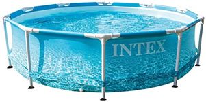 Intex 28206NP - Metal Frame Beachside Round 4485 L Steel and PVC Pool 305 x 76 cm Multi-Coloured