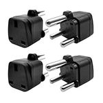 HKFENG South Africa Plug Adapter UK To South Africa Plug Adapter 3-Pin South Africa Power Adapter (Type M) with Ground Protection, for South Africa Namibia Swaziland Lesotho (Black 4 Pack)