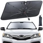 Car Windshield Sun Shade Umbrella - Lamicall [5 Layers Nano Coating][10 Fiberglass Ribs] Foldable Front Window Sunshade, Car Interior Protection, Windshield Cover for Sedan, SUV, (57x32 inches)