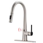 GIMILI Touchless Kitchen Faucet with Pull Down Sprayer, High Arc Single Handle Motion Sensor Smart Activated Hands-Free Kitchen Sink Faucet, Brushed Nickel