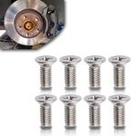 Yonput 8 Pieces Braking Disc Rotor Screws, Front Rear Stainless Braking Set Screws Kit, Suitable for Honda Hyundai and Kia Models Best Alternative to Mazda (Silver)