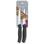 Victorinox Swiss Classic, Steak and Pizza Knife, Extra Sharp Blade, Wavy Edge, 12 cm, Stainless Steel, Black