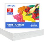 FIXSMITH Canvases for Painting 14 Pack - 12 x 16 Inch Painting Canvas Panel Boards - 100% Cotton Primed Canvases - Super Value Pack - Artist Canvas Board for Acrylic, Oil & Tempera Painting