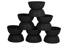 DECOR VIBES Small Chutney Dip Bowl Set for Snacks/Tiny Sauce Dip Bowls for Party and Daily use Serving Platter, Unbreakable (Round Matt Black, Pack of 12)