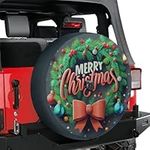 Camelliaa Shop Christmas Wreath Spare Tire Cover with Or Without Backup Camera Hole, Christmas Wreath Spare tire Cover, Wreath tire Cover, Christmas Wreath tire Cover (Multi 03)