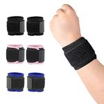 ZEPOHCK 2 Pcs Wrist Brace, Sport Wrist Support Adjustable Wrist Compression Strap Wrist Wrap for Tendonitis, Tennis, Basketball, Gym, Workout, Young Boy, Girls (Black)