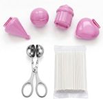 MAUDFEK 4 PCS Cake Pop Mould, 100x Cake Pop Sticks & 1x Ball Maker, Reusable Cake Pop Kit for Baking Desserts, Suitable for Home Bakers and Confectionery Enthusiasts