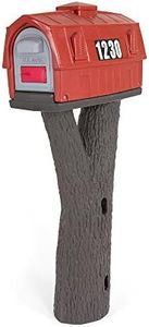 Simplay3 Rustic Red Barn Plastic Residential Mailbox & Post Mount Combo Kit with 2 Access Doors