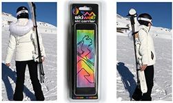 Skiweb Hands Free Ski & Pole Carrier Strap. Pocket Size - Straps Skis And Poles In To One Unit Leaving Your Hands Free