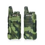 Retevis RT622 Walkie Talkie, Rechargeable 2 Way Radio for Adults, 16 Channels CTCSS/DCS, VOX Hands Free, Outdoor Mini Professional Walkie Talkies Long Range for Biking, Camping (Camouflage, 1 Pair)