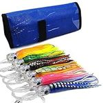 kmucutie Set of 6 pcs 6.5 inch trolling Lure Marlin Tuna Dolphin Shark Big Game deep sea Fishing Lures Included Mesh Bag (6.5 INCH)