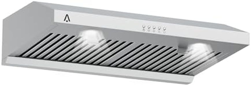 GarveeTech Under Cabinet Range Hood 30 inch, 400 CFM Range Hood for Duct/Ductless Convertible, Stainless Steel Kitchen Vent Hood with 3 Speed Exhaust Fan and Two Bright LED Lights