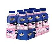 For Goodness Shakes Strawberry Drink, High Protein Fat-Free Ready-To-Drink, 25g Protein, Vitamin D & B-12, No Added Sugar, Low Calorie, 199 Kcal, Suitable For Breakfast, Pre & Post Workout, 8x435ml