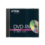 TDK T18816 4.7GB 4x Speed 120min DVD-RW Disc in Jewel Case (Pack of 5)