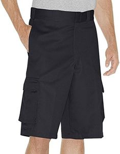 Dickies Men's 13 Inch Loose Fit Twill Cargo Short, Black, 36