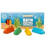 Honeysticks Triangular Bath Crayons for Toddlers & Kids (10 Pk) - Natural Beeswax for Non Toxic Bathtub Fun - Fragrance Free, Great Bath Toys - Bright Colours,Easy to Hold Triangle Shape - Washable