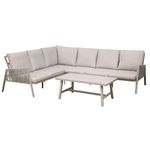 Dellonda Fusion 4 Piece Outdoor Aluminium Corner Sofa Set, Light Grey - DG57