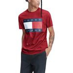 Tommy Hilfiger Men's Short Sleeve Tommy Jeans Flag T-Shirt, Blush Red, X-Large