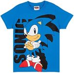 SONIC THE HEDGEHOG T Shirt Boys Blue Supersonic Game Kids Top (5-6 Years)