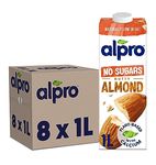 Alpro Almond No Sugars Plant-Based Long Life Drink, Vegan & Dairy Free, 1L (Pack of 8)