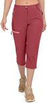 Mapamyumco Women's Ultra Breathable Lightweight Quick Dry Capri Pants Slim Golf Hiking, Peach Bud, X-Small