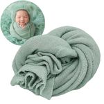 Newborn Photo Props Blanket Backdrop Photography for Babies Cloth Backdrops Stretch Wrap Baby Boy Girl Photo Shoot Outfits (Light Green, Small)