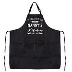 Welcome to Nanny's Kitchen Nanny Grandma Gift Nanny Grandma Kitchen Apron Thank You Gift Nanny Babysitter Gifts Cooking Gifts (NANNY'S kitchen apron ca)