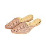 CITAALI Bellies for Women Casual Stylish | Mules for Girls Ethnic (Rose Gold, Numeric_6)