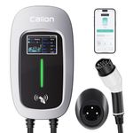 Calion 22kW EV Charger | 32A, 3 Phase, 5m TPU Cable | LCD, Power Adjust | Smart App, Wi-FI, BT, RFID | 4.3" Large Screen | IP65 | 10+ Advanced Safety Features | 5-Yr Warranty