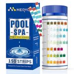 7-Way Pool Test Strips,150 Strips Pool and Hot Tub Test Strips,Accurate Test Bromine,Total Alkalinity,pH,Free Chlorine,Total Hardness,Cyanuric Acid and Total Chlorine Pool Spa Water Test Strips