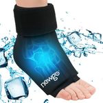 NEWGO Ankle Ice Pack for Injuries, Flexible Foot Ice Pack Hot Cold Compression Therapy Gel Ice Packs Ice Sock for Achilles Tendonitis, Plantar Fasciitis, Surgery, Sprained, Heel Pain, Black