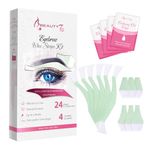 Beauty7 Wax Strips for Face, Eyebrow Shaper Pre-cut, 24pcs Waxing Strips with 4pcs Cleaner Oil Wipes, Cold Wax Strips Facial Hair Removal