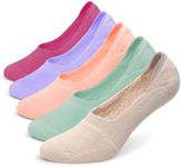 Pareberry Women's Thick Cushion Cotton Athletics Casual Low Cut Flat Non-Slip Boat Liner No Show Socks-5/10 Pack (US, Alpha, Medium, Regular, Regular, AB-Multicoloured)