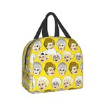 Golden Girls Illustration in Stay Golden Yellow Insulated Lunch Bag Cooler Tote with Front Pocket Water-Resistant Thermal Leak-Proof Lunch Organizer for Woman Man Outdoor School Work Pinic or Travel