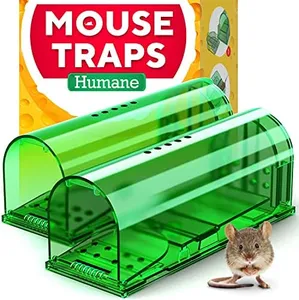 Humane Catch and Release Indoor/Outdoor Mouse Traps Pack of 2 - Easy Set Durable Traps, Safe for Children, Pets and Humans - Instantly Remove Unwanted Vermin from Your Home