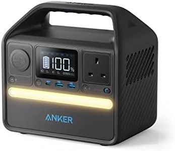 Anker 521 Portable Power Station Upgraded with LiFePO4 Battery, 256Wh 5-Port PowerHouse, 300W (Peak 600W) Solar Generator (Solar Panel Optional), 2 AC Outlets, 60W USB-C PD Output, Outdoor Generator