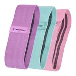 Amazon Brand - Symactive Fabric Resistance Bands (Set of 3) | for Hips & Legs Stretches and Toning Workouts | Usable in-Home & Gym | Mini Loop Bands for Glutes