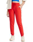 Amazon Brand - Symbol Women's Regular Fit Winter Track Pants (SYWHJOG320_Red_XS)