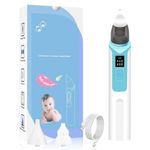 B-Arm Electric Baby Nasal Aspirator - 6 Suction Levels with Display| Rechargeable Nose Cleaner for Babies| Effective blocked nose relief for Infant & Children | Mucus Extractor/Snot Sucker for Adults (Blue, Color)