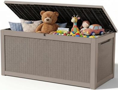 ATMELT Outdoor Storage Box,320 Gallon Resin Deck Box,Waterproof & UV Resistant Lockable Package Delivery Bin,Toy Cabinet for Indoor & Outdoor