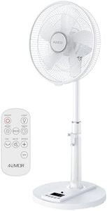 4UMOR Ventilateur sur Pied Ultra Silencieux 20dB avec Télécommande 2772m³/h DC Moteur Brushless 24W 4 Modes 9h Minuterie 9 Vitesses Oscillation Hauteur Ajustable pour Maison Chambre Bureau
