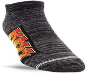 PERRI'S SOCKS KISS Short Crew Socks - Officially Licensed Rock n' Roll Band Socks - Soft, Breathable, Cushioned Novelty Fun Socks for Men and Women - Unisex - Large (Grey Liner)