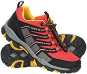 Mountain Warehouse Bolt Kids Active Waterproof Shoes - Rainproof IsoDry Sneakers with Mesh Upper, EVA Cushion, for Boys & Girls - Best for Autumn, Walking & Outdoors, Dark Red, 3 US