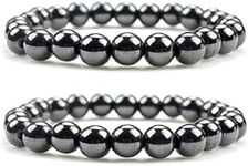 Drkao 6 Pack Magnetic Bracelets for Women，Magnet Hematite Bracelets,Traditional Therapy Armband, Health Gift for Family